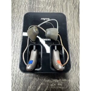 Signia Pure Charge & Go 7NX Rechargeable Hearing Aids & Charger As Is Untested